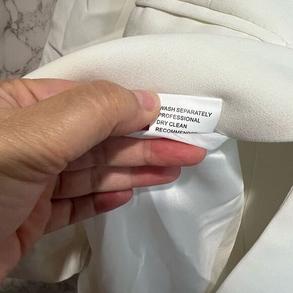 I am the Present Blazer Dress by Yaylee Large Back Pink Bow White Mini Dress SzS - Picture 11 of 16